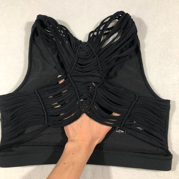 NEW Vie Active Womens Large Black Ultra Flow Lacey Sports Bra NWT $75 - Picture 6 of 9